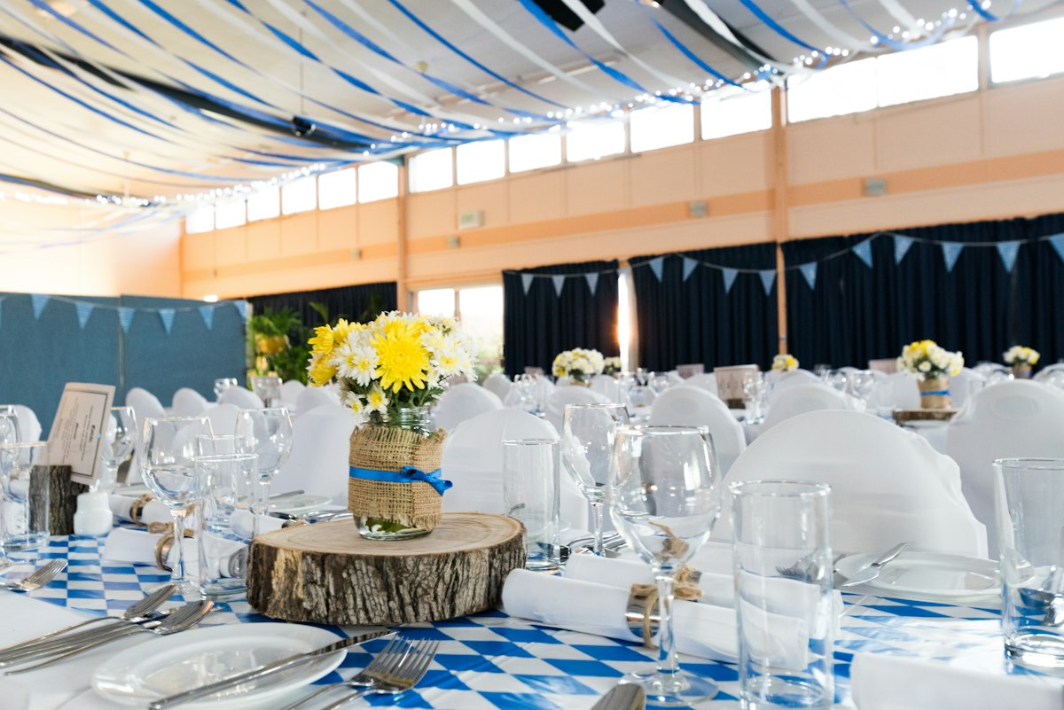 Styled event tables with dinner service