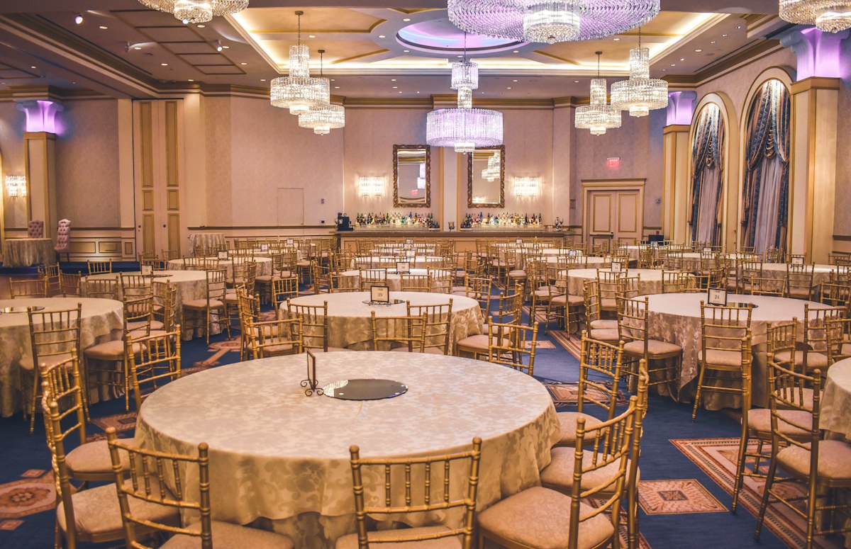 Elegant ballroom at Ohr Hachaim Viznitz Hall